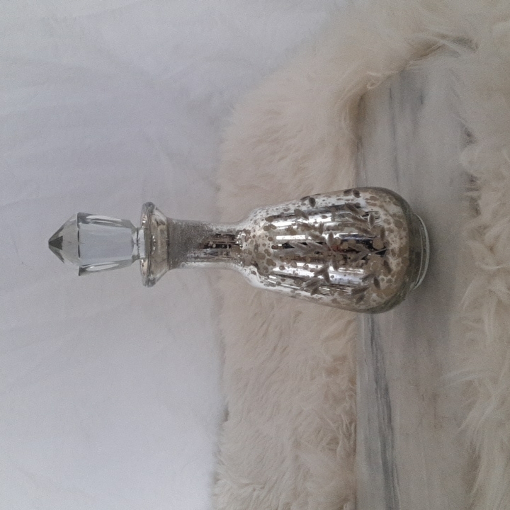 Silver Mercury Glass Perfume Bottle - Not For Sale